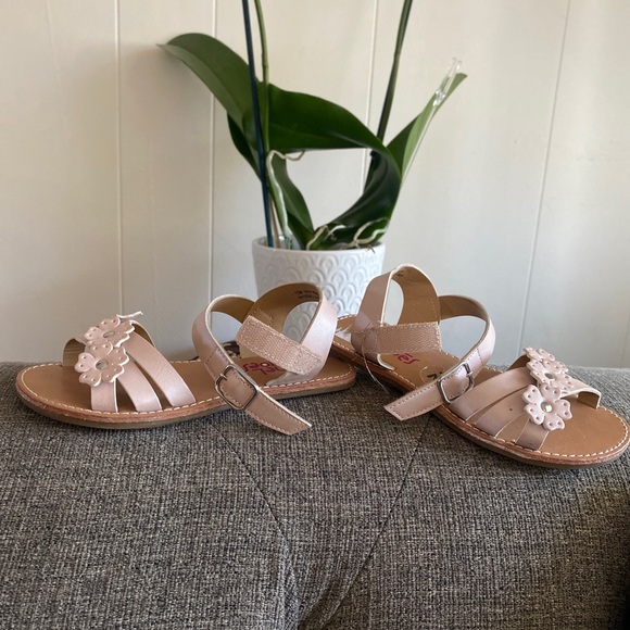 Girls Floral Pink Strap Sandals with Buckle - Picture 6 of 9